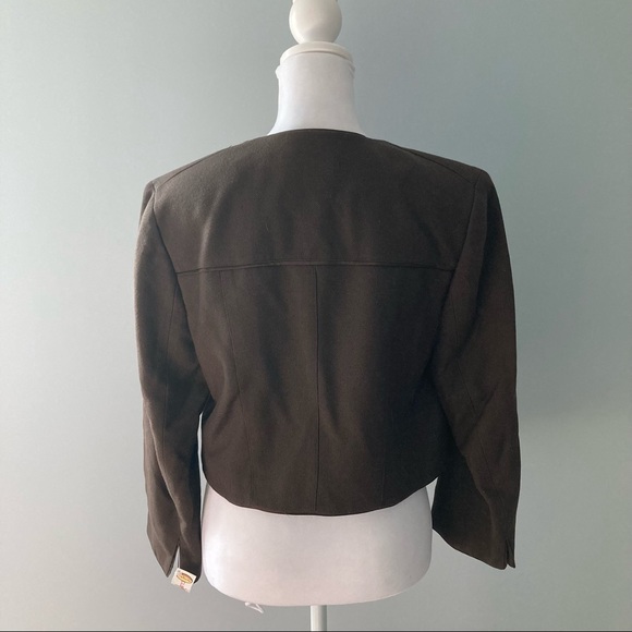 Talbots Womens Brown Silk/Wool Coat Size 4 - Picture 7 of 9